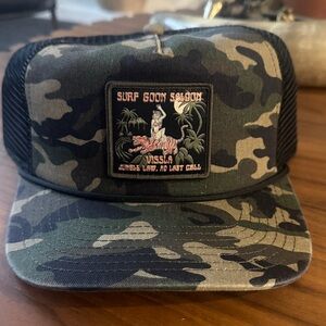 VISSLA Camo Patch Trucker Hat with Jungle Tiger Patch
